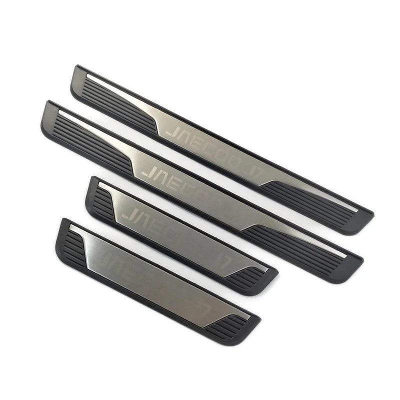 4PCS Plastic Stainless Steel For CHERY JAECOO J7 2023 2024 Car Accessories Auto Door Sill Pedal Welcome Scuff Plate Cover