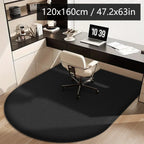 Solid color computer chair mat flannel floor mat thickened desk swivel chair arched carpet study soft dressing table foot mat