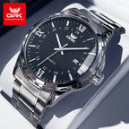 OPK Quartz Watch Men Comfortable Leather Strap Waterproof Fashion Dress Wristwatch Man