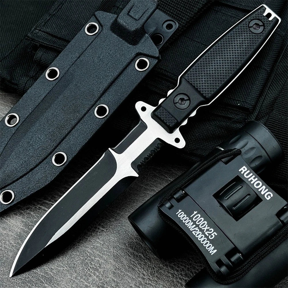 Multi-Purpose Hunting Straight Knife Full Tang Fixed Blade Knives 7Cr13Mov Steel Nylon Fiber Handle Outdoor EDC Utility Knives