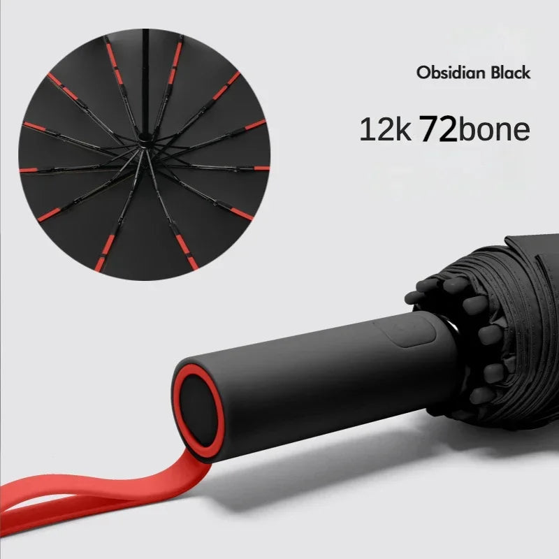 Super Strong Windproof Automatic Umbrella for Men and Women, 72 Bone, Large Rainproof, Sun UV Protection, Folding Rain Umbrellas
