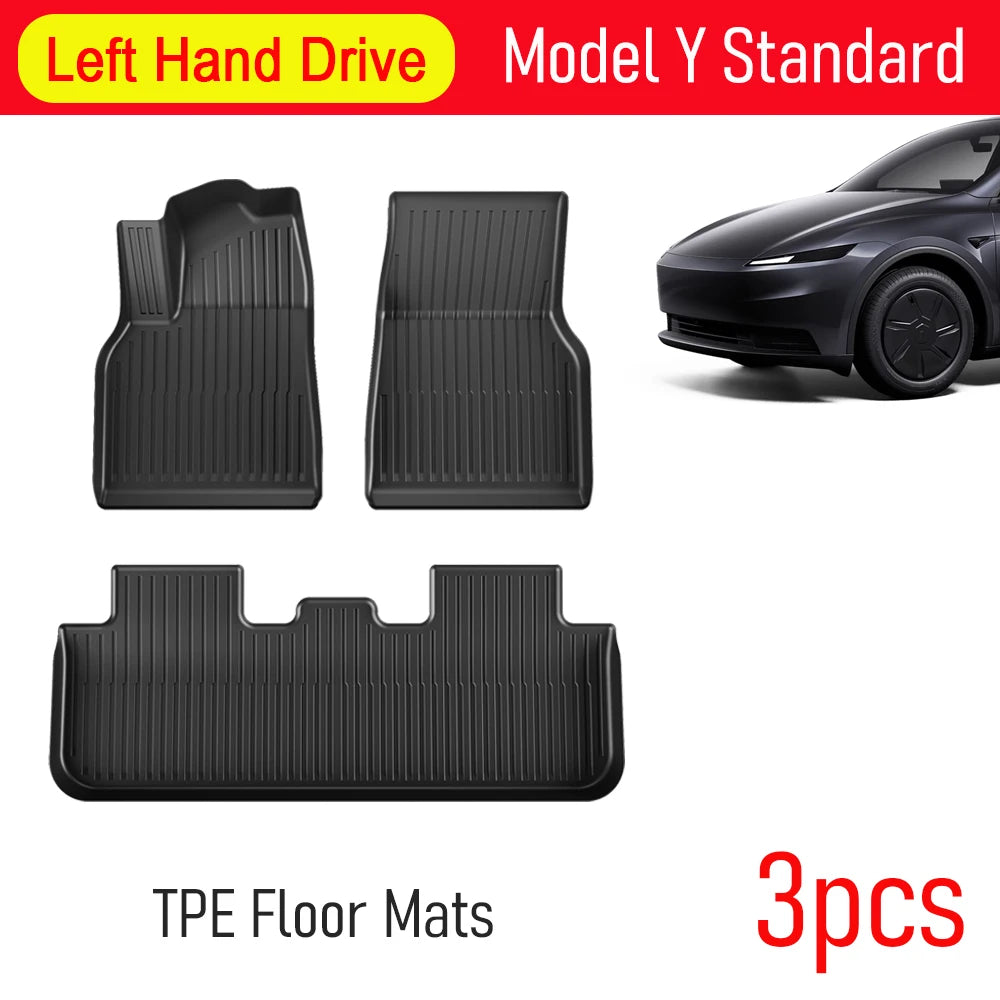 Floor Mats for 2026 2025 Tesla Model Y RWD AWD Trunk Mats Cargo Liner Frunk Backrest Mat Pads Accessories (Standard Models Only)