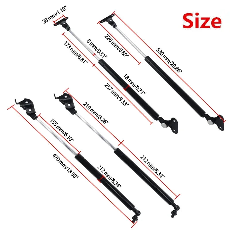 2Pcs Car Bonnet Front Hood Gas Strut Tailgate Shock Springs Damper Lift Supports Rod For Toyota Land Cruiser 80 Series 1990-1997
