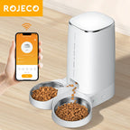 Automatic WiFi Smart Cat Feeder Kibble Dispenser Remote Control, Single or Double Bowl