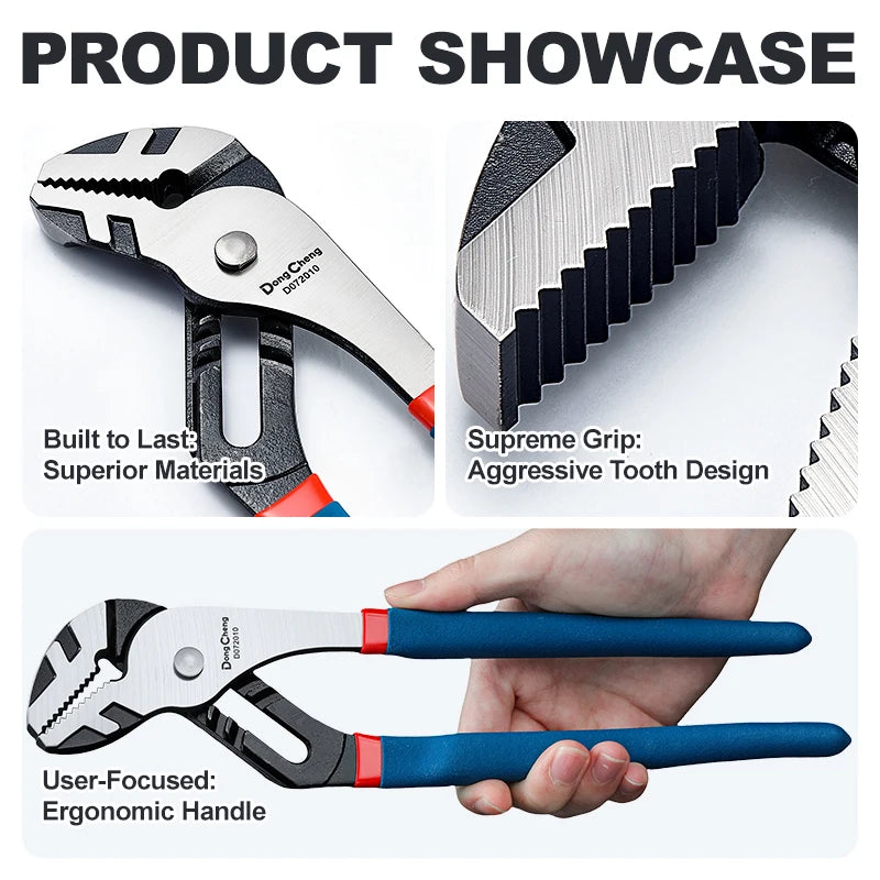 8/10/12/16 Inch Quick Adjust Water Pump Pliers with Hardened CR-V Steel Jaws Universal Plumbing Pliers for Plumbing Work