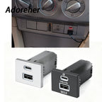 Dual USB Car Charger for Ford Focus 2 Mk2 2009-2011 QC3.0 + Type-C PD Fast Charging Socket No Wiring Damage