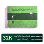 20 Sheets Baohong 200g/300g Watercolor Sketchbook 100% Cotton Watercolor Paper Sealing Pad 32K 16K 8K Water Color Drawing Book