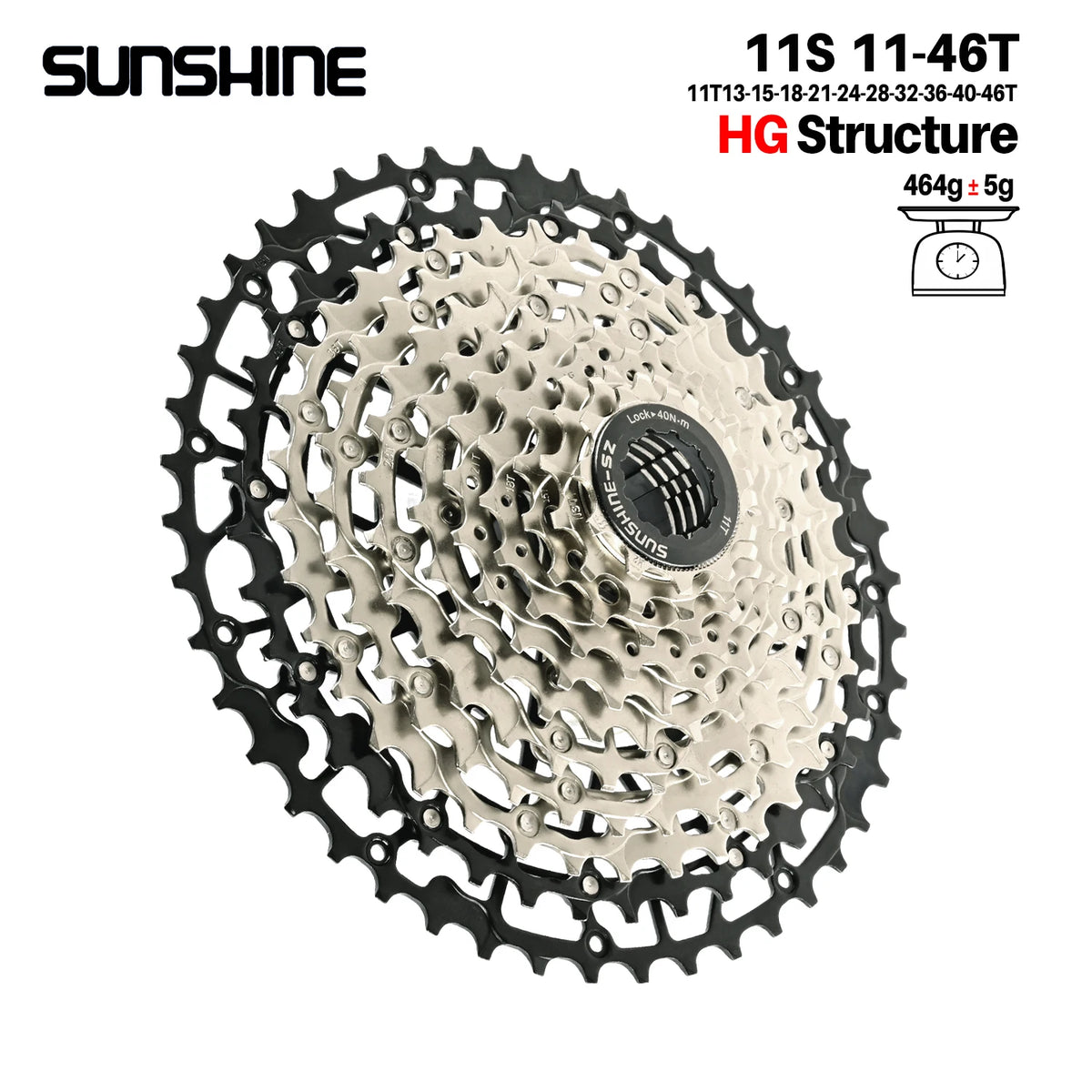 SUNSHINE MTB cassette freewheel HG sprocket carbon steel 10/11/12/13 speed 11T-40T to 11T-52T