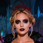 Halloween Gothic Style Alloy Crown Skull Bat Spider Handcrafted Crystal Jewelry Hair Accessories For Women Holiday Headwear