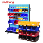 Stackable Plastic Parts Storage Bins with Screw Organizer Boxes, 9pcs, Blue or Yellow
