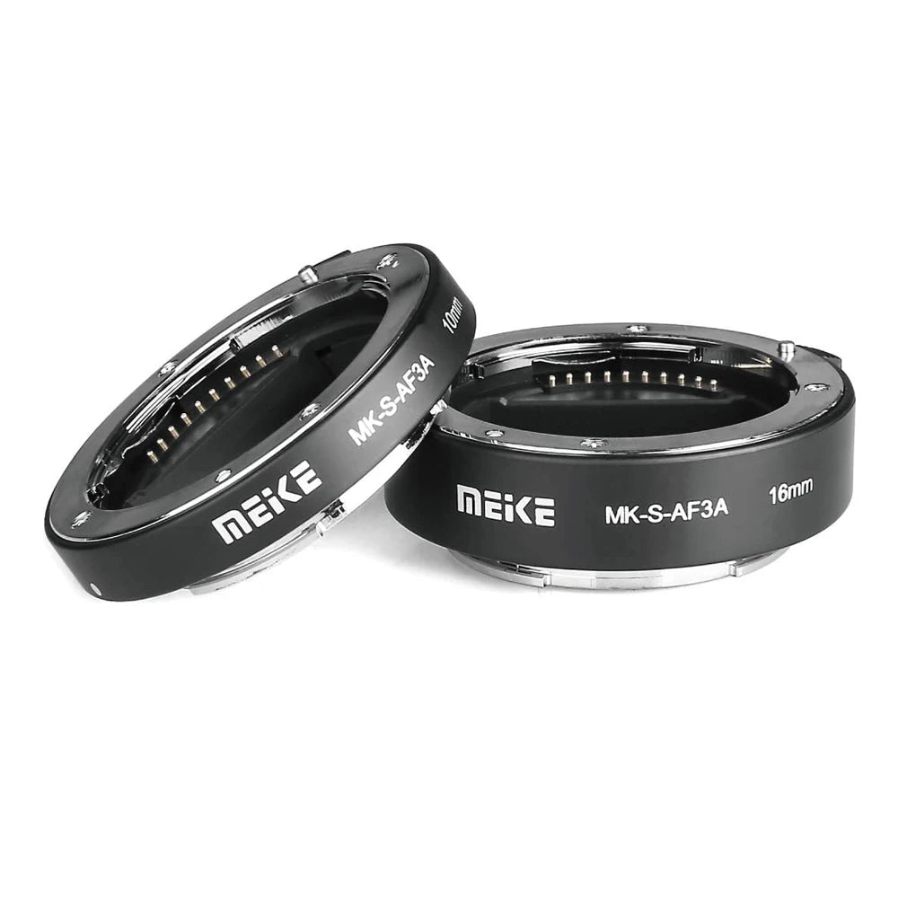 MEIKE MK-S-AF3A Metal Auto Focus Macro Extension Tube Adapter Ring 10mm 16mm for Sony Mirrorless E-Mount FE-Mount A7 NEX Camera