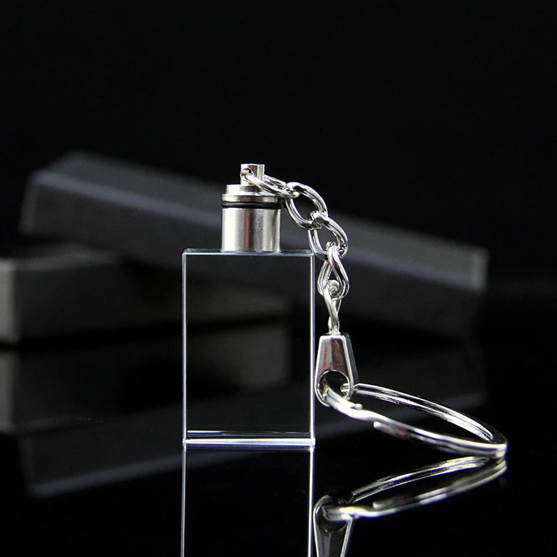 XTOOL Wholesale Blank K9 Shining Crystal Block Cube Keychain for 3D Laser Engraving Rectangular Crystal Lighting Pendants