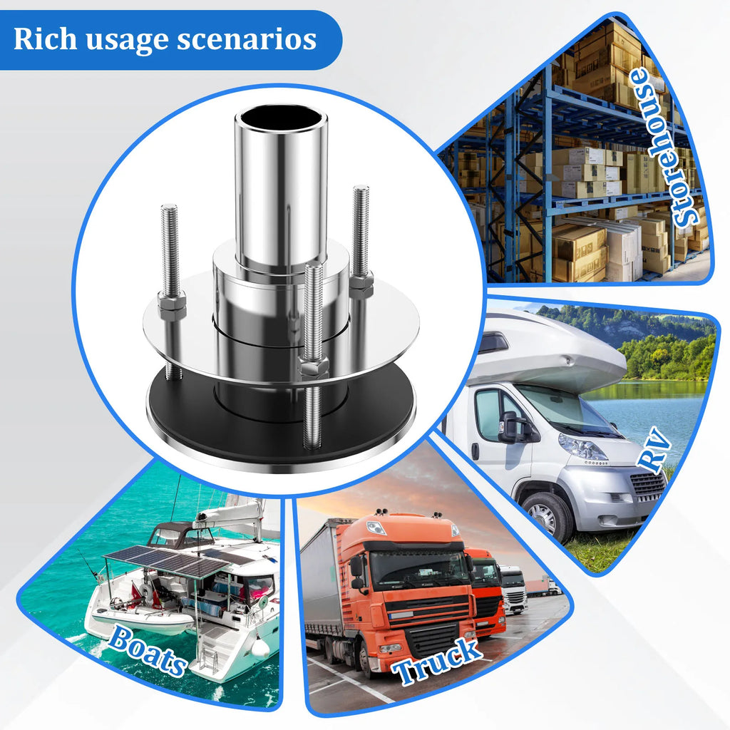 Straight Thru Hull Exhaust Skin, Fitting 24mm Tube Pipe , 316 Stainless Steel Exhaust Tube Fitting Kit for Diesel Parking heater