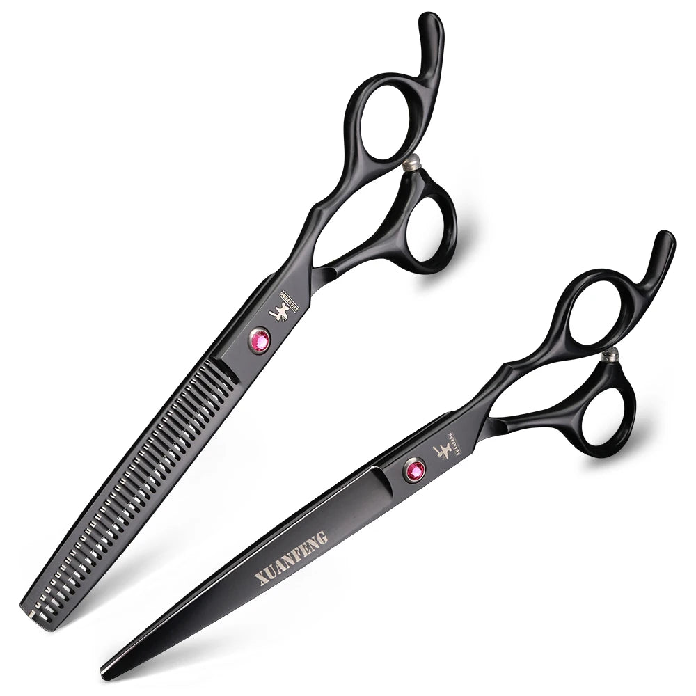 7-inch hair scissors 6cr13 steel hairdresser cutting scissors and thinning scissors or pet scissors
