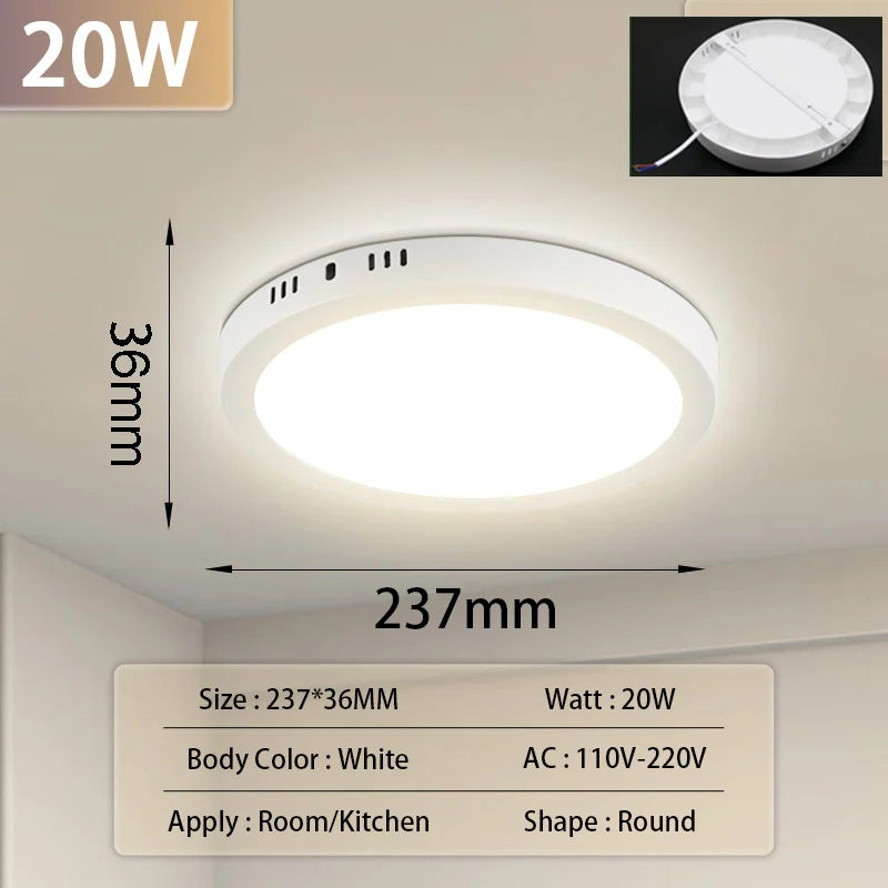 Round White 20W / 1PC / Cold White