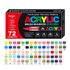 Acrylic Paint Soft Brush Markers Set, Soft Brush Tip Paint Pens and Paint Markers, Acrylic Paint Pens for Wood, Stone, Canvas