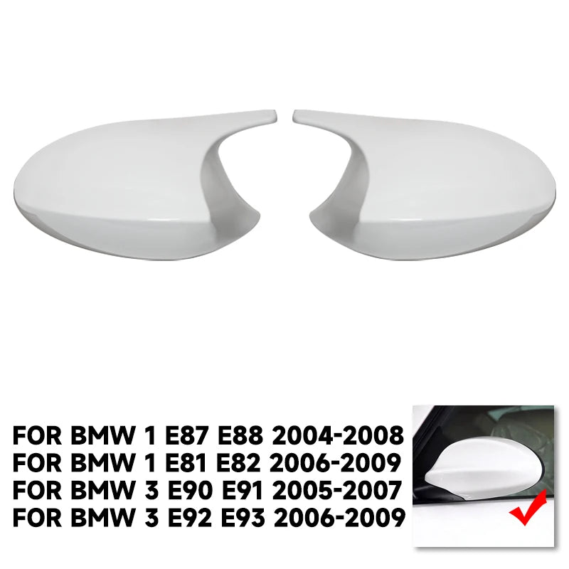 1 Pair White Replacement Rearview Side Mirror Covers Cap for BMW E90 E91 E92 E93 E81 E87 E82 E88 3 1 Series M Accessories