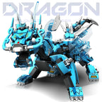 2-in-1 Transforming Mecha Robot & Dragon Building Blocks Set, No Box, With Weapon