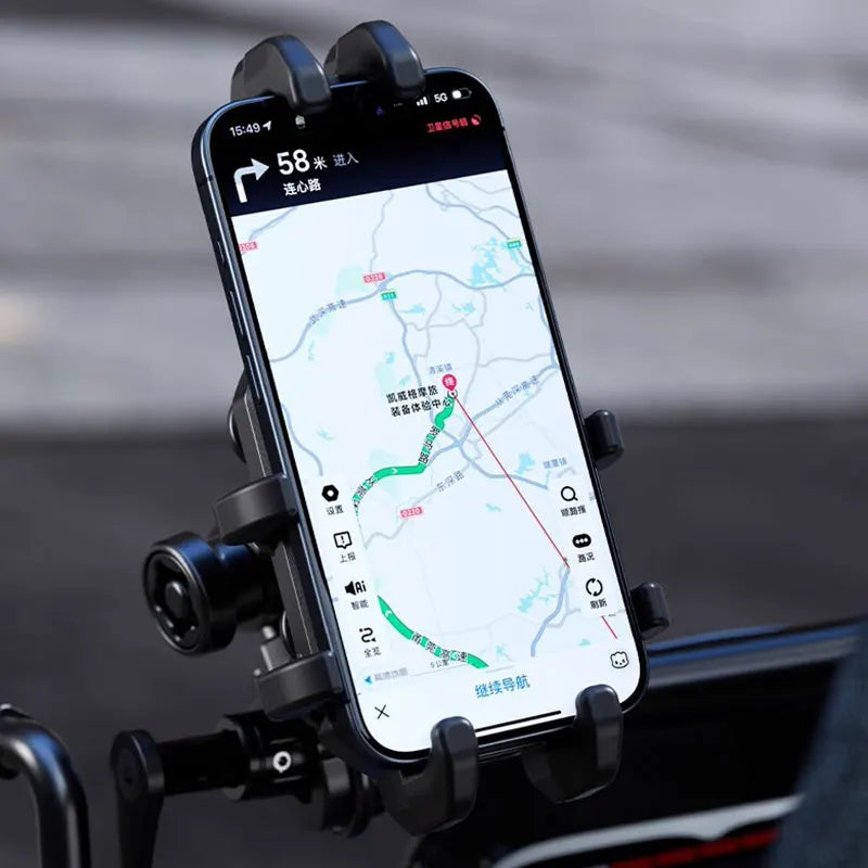 Motorcycle Phone Holder High Quality Vibration Dampener Motorbike Navigation Bracket Anti-Shake Bike Motorcycle Mobile Stand