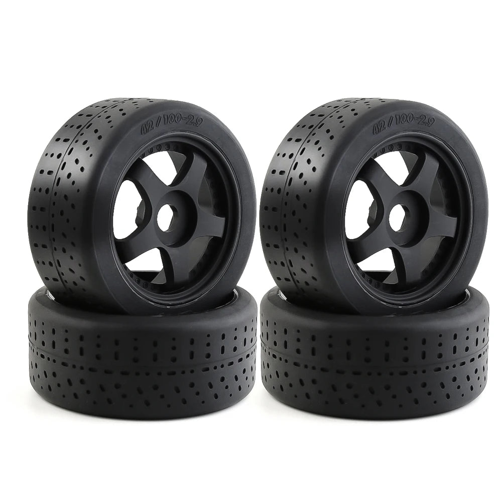 RS RC car tires 102x45mm black rubber, 17mm hex, for Arrma 1/7 Infraction, 4pcs