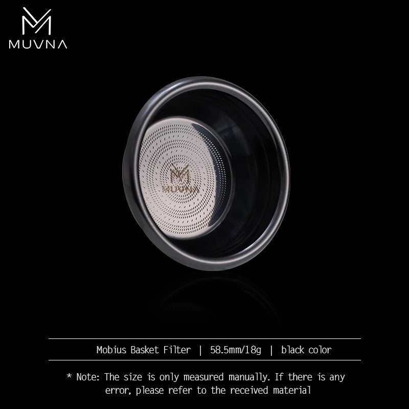 MUVNA Espresso Filter Basket 58mm 18g Micro Sieve 304 Stainless Steel, Silver