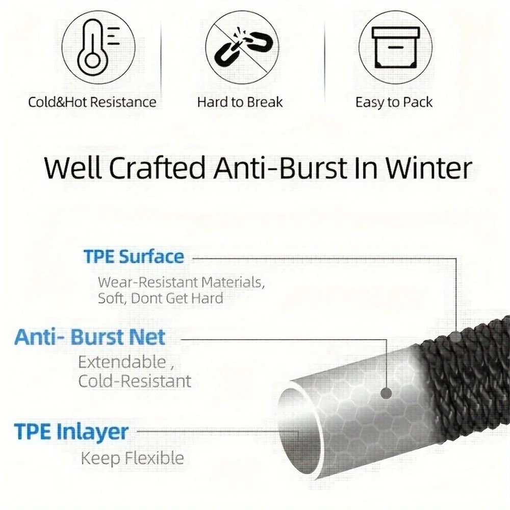 Garden American standard 3/4 water hose with expandable bimetallic joint, high-pressure 1-roll magic water hose for garden irrig