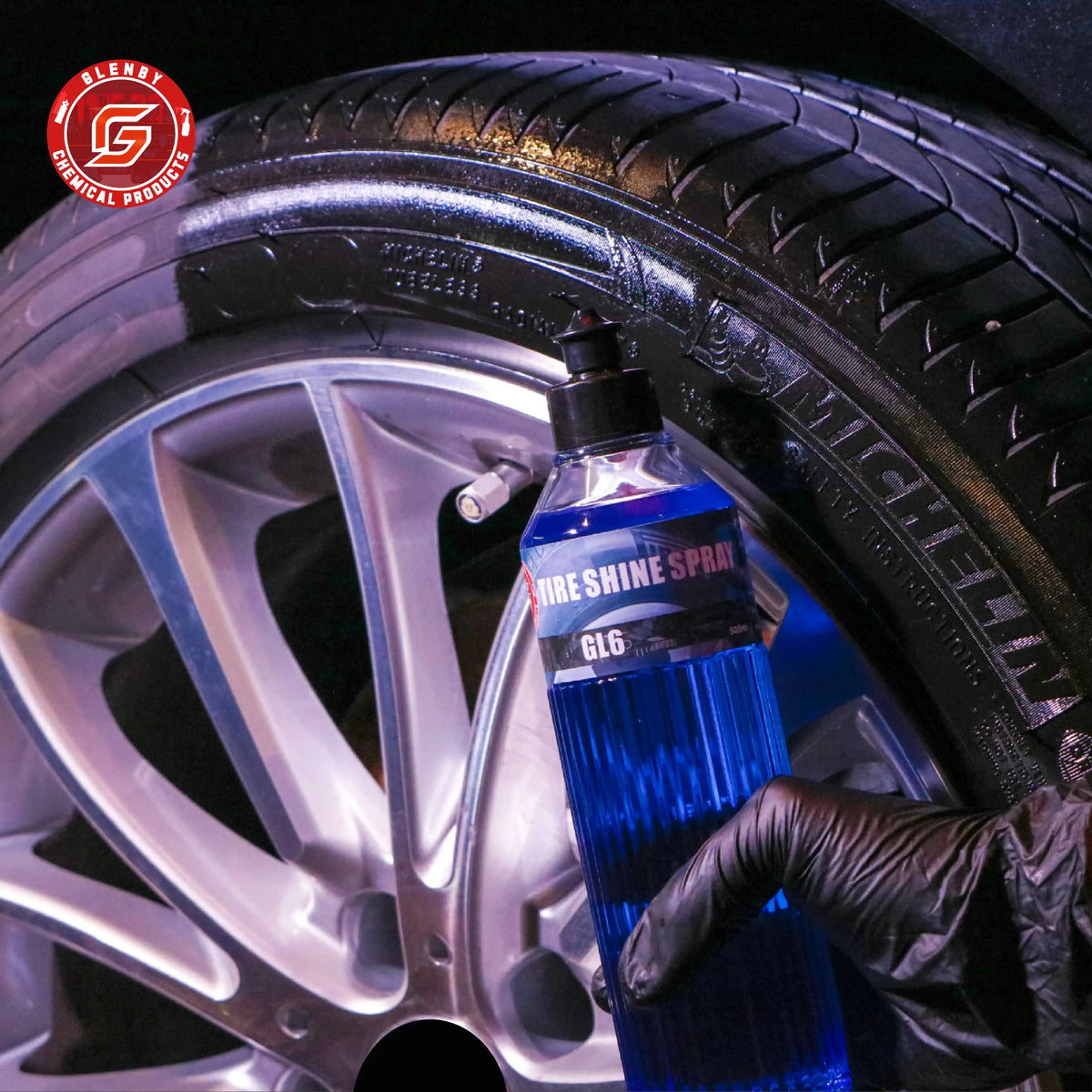 Black Wet Look Tire Shine Dressing -Automotive Clear Coat Tire Dressing for Glossy Wet Tire Look, Vinyl & Plastic, with UV