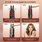 SoftAura Automatic Curling Iron 32mm Large Barrel Big Wave Styling Tool Damage Free Hair Long Lasting Curls Home Travel Use