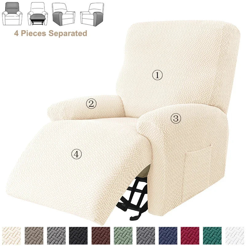 Jacquard Stretch Recliner Sofa Covers Elastic Split Armchair Chair Cover Non-Slip Chairs Slipcovers for Living Room