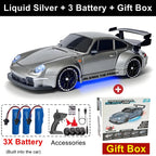4WD RC Drift Car With LED Light 2.4G Radio 20KM/h High Speed Remote Control Racing Cars Vehicle Model Toy Gift for Boy Girl Kid