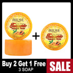 AILKE Lightening Soap Bar, With Natural Turmeric, Papaya, Carrot, Remove Dark Spots, Acne, for All Skin Types, 200g