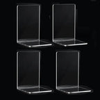 8 Pieces Bookends,Clear Bookends for Shelves,Heavy Duty Book Ends andDesktop Organizer,Book Stopper for Books/Movies/CD