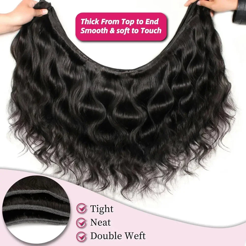 30 40Inch 3 4 Bundle Loose Body Wave Bundles 100% Unprocessed Human Hair 16A Raw Hair Bundles Extensions Brazilian Natural Black
