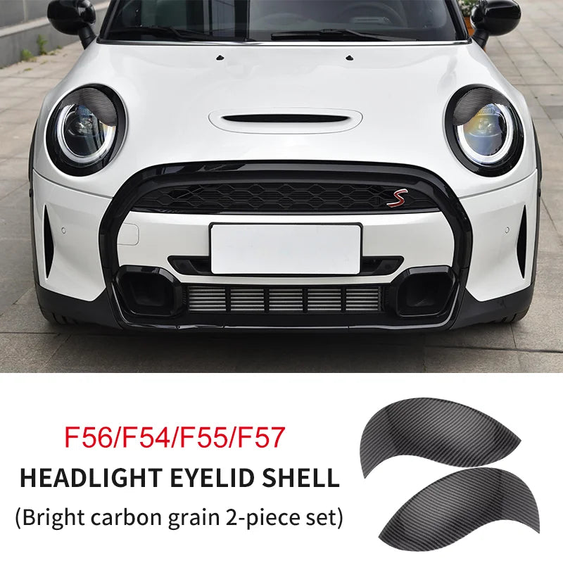 ABS Glossy And Matt Black Color Angry Eyelid For MINI Cooper F65 F66 F54 F55 F56 F57 R55 R56 R57 R58 R59 Car headlight sticker
