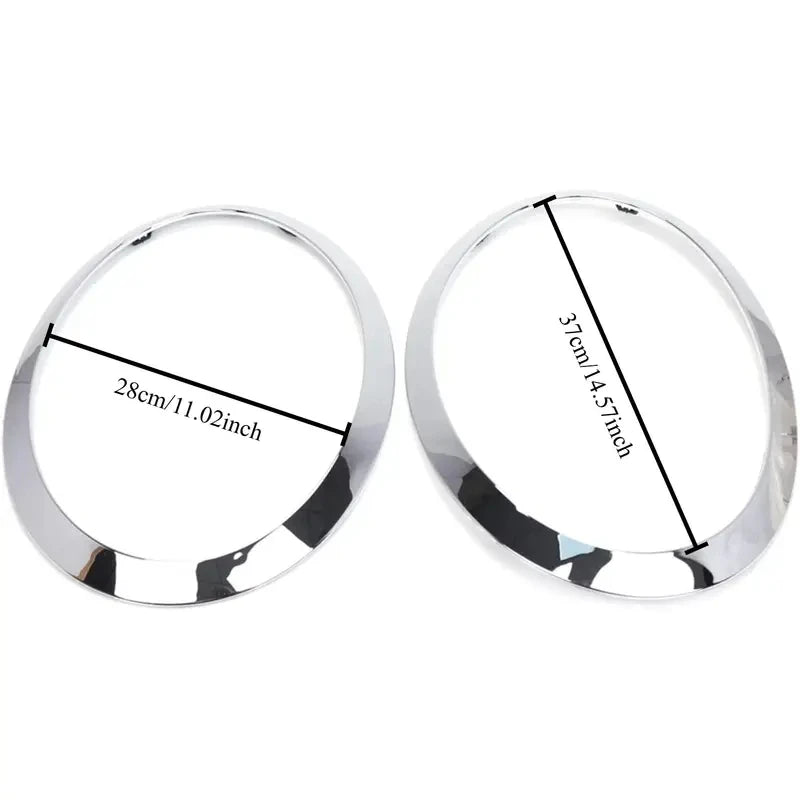 2PC For MINI Cooper F55 F56 F57 2013-2018 Chrome Left Right Front Headlights Frame Headlight Eyebrow Ring Cover Trim Replacement