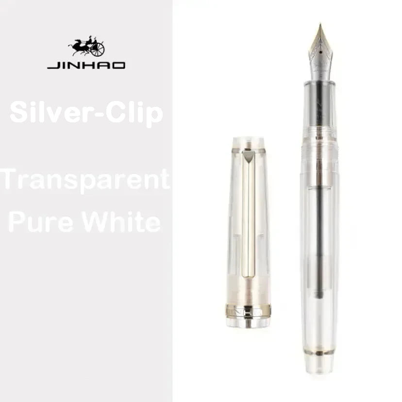 JINHAO 82 Fountain Pen Spin Silver Clip EF F M Nib Business Office School Supplies Ink Pens Korean Stationery Pens for Writing