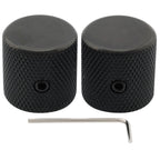 Musiclily Pro 1/4 Inch Steel Fine Knurled Flat Top Control Knobs with Set Screw for Electric Guitar Bass (Set of 2)