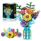 1009PCS Sunflower Building Blocks Flower Bouquet Vase Model Bricks Set Idea Home Decoration Kids Educational Toys Holiday Gifts