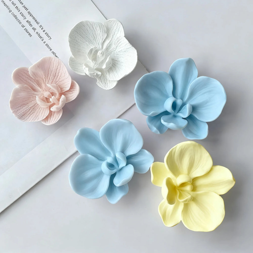 Phalaenopsis Orchid Flower Silicone Mold 3D Petal Candle Mold DIY Aromatherapy Plaster Cement Wax Craft Home Decor Mould