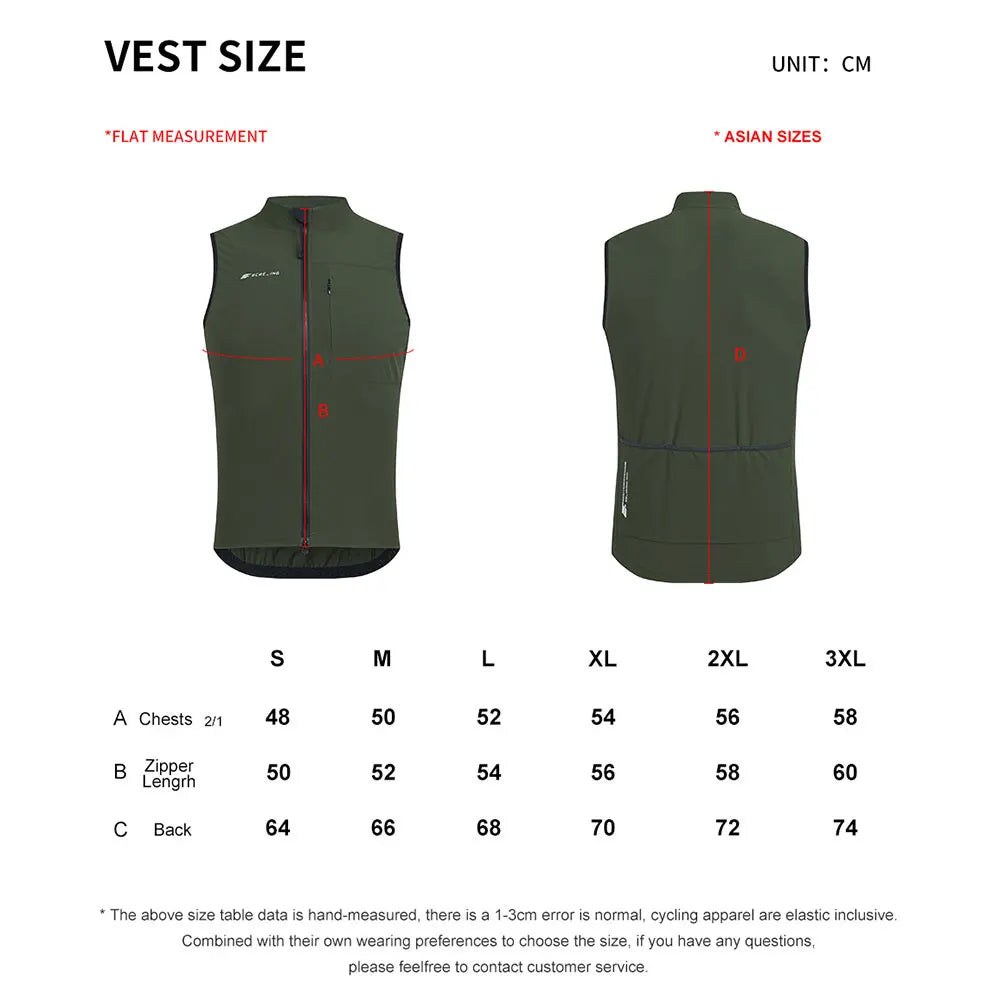 BCBE-ING Men Cycling Vest Sleeveless Windproof Cycling Gilet Lightweight Breathable Bike Vest YKK Zip Chaleco Ciclismo Hombre