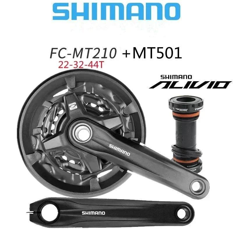 Shimano Alivio MT210 2 Pieces 170mm 44-32-22T 40-30-22T 2x9 3x9 Speed MTB Mountain Bike Bicycle Crankset Chain Wheel