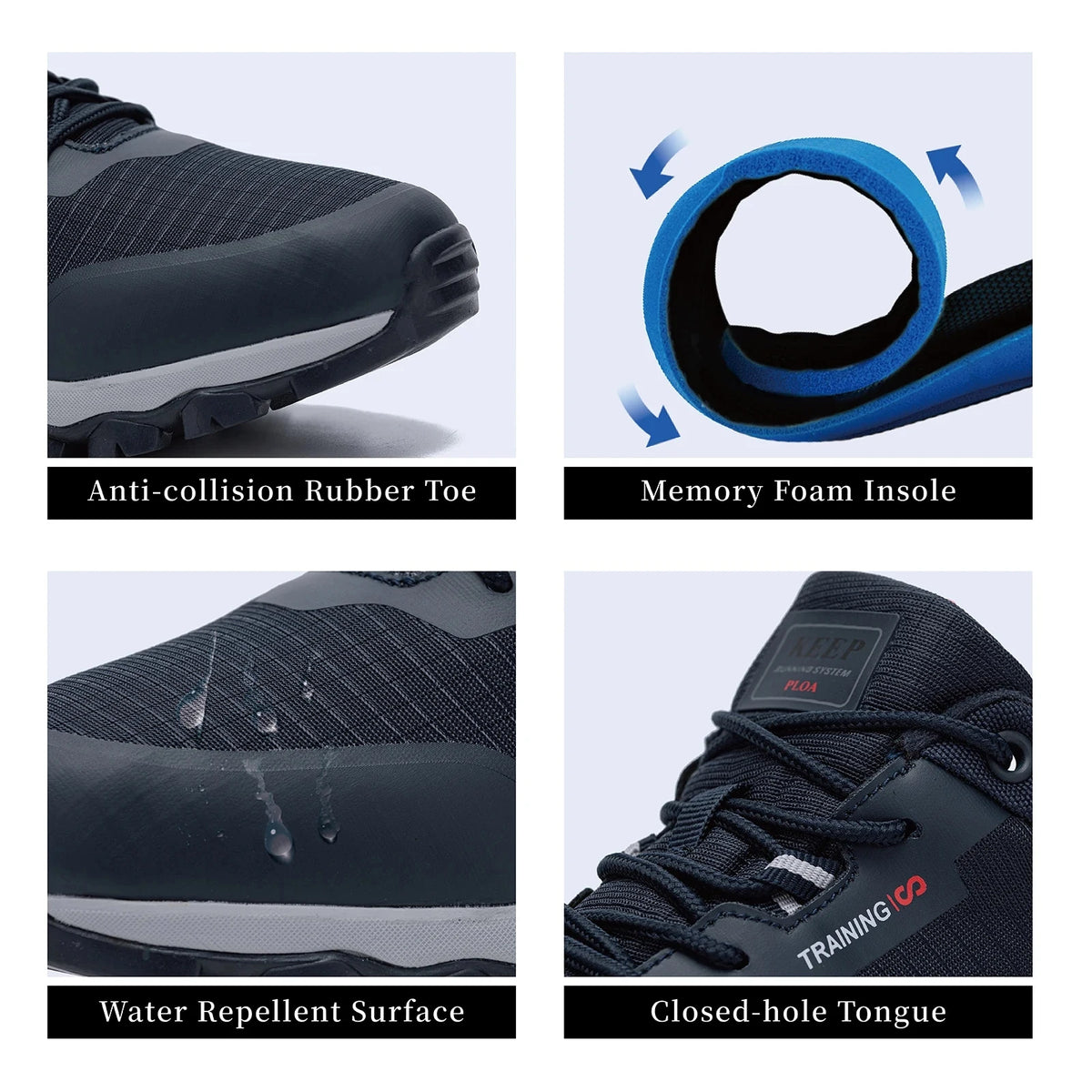 Baasploa Men Non-Slip Sneakers Wear-Resistant Hiking Shoes Men Anti Splash Water Outdoor Sneakers Male Comfort Walking Shoes