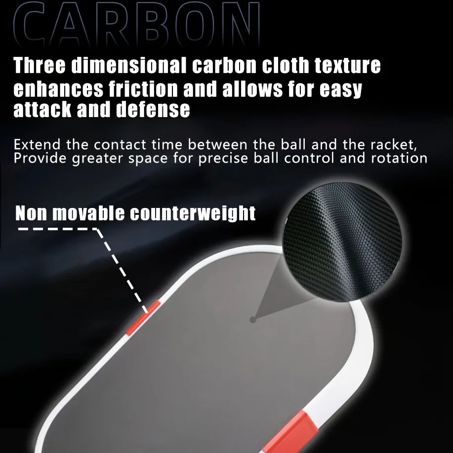 High quality Fifth Generation  EVA Surround Foam Boom Equipped with metal counterweights Pickleball Paddle Raw Carbon Fibe