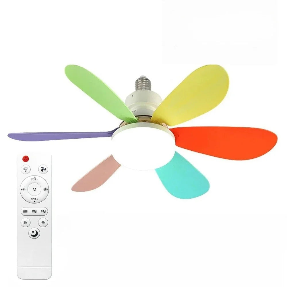 LED 30W Ceiling Fan Light E27 with Remote Control for Dimming, Suitable for Living Room, Study, Household Use, 85-265V