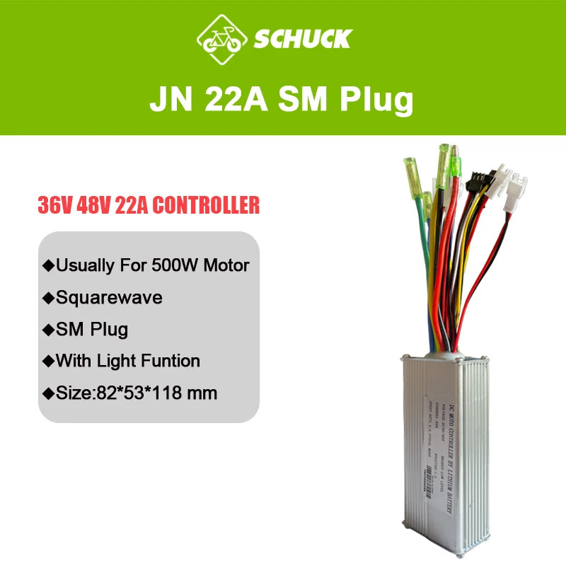 JN Ebike Controller 36V 48V 15A 17A 22A 25A 30A 35A Control System with 6 9 12 Mosfets for Electric Scooter Conversion Parts