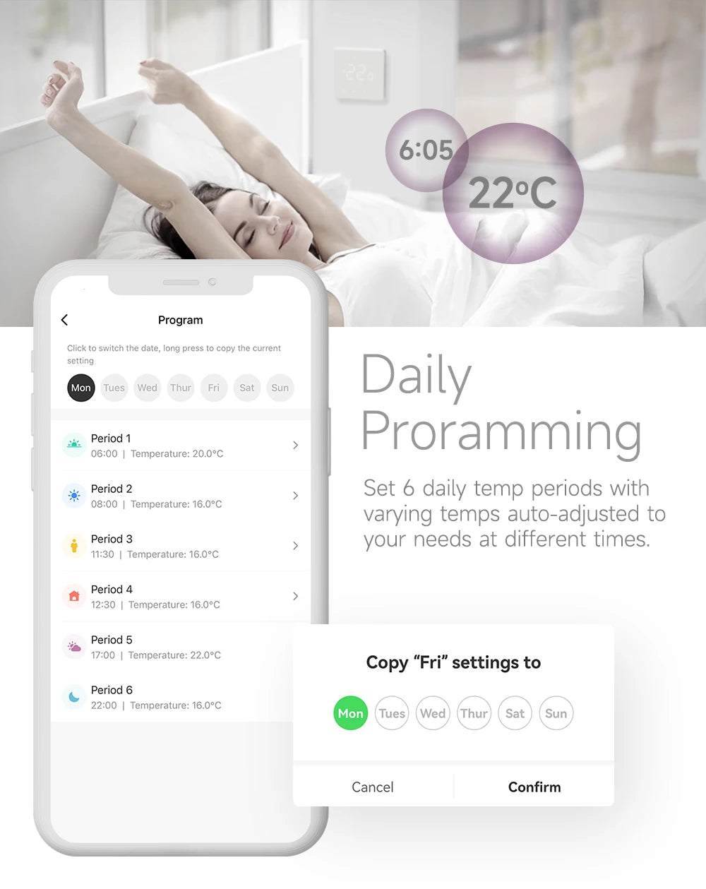 Beok Tuya Wifi Room Thermostat Underfloor Heating System Thermoregulator for Gas Boiler Electric Heating with Alexa Google Home