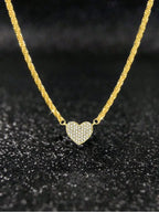 925 Sterling Silver Fashion Full Zircon Love Heart Necklace For Women Engagement Wedding Luxury High Quality Fine Jewelry
