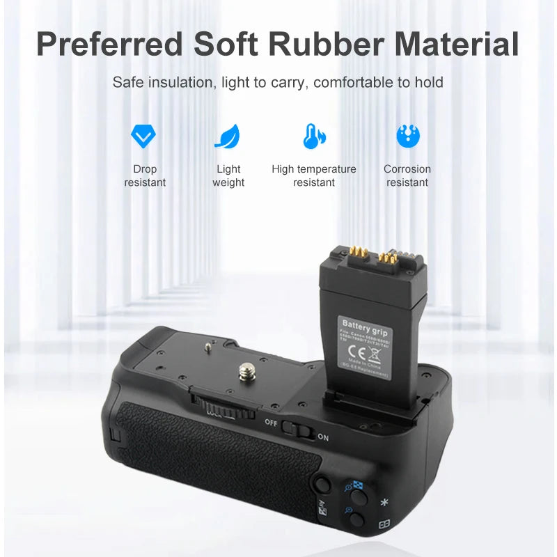 BG-550D BG-E8 Vertical Battery Grip for Canon EOS 550D 600D 650D 700D Rebel T2i T3i T4i T5i Anti-slip Stable Shooting