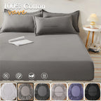 Soft Cotton Fitted Sheet Single Double King Queen Size Mattress Cover with Elastic Band Bed Sheet Bed Linens 100/120/150/180/200