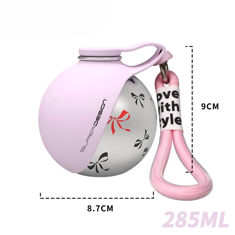 Portable Dog Water Bottle for Small Dogs Leak-Proof & Compact Dog Travel Water Bottle -Stainless Steel Bottle & Silicone Bowl